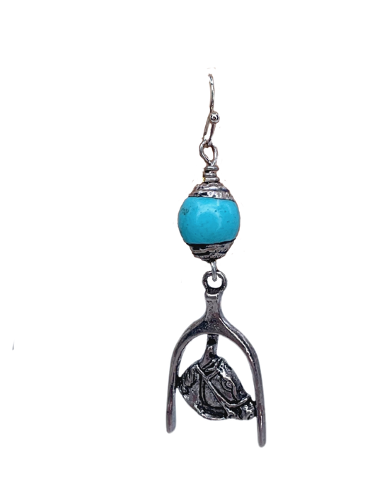 Turquoise Horse Earrings