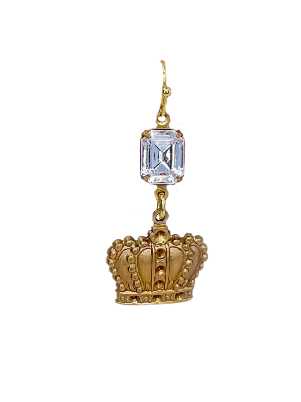 Vintage Rhinestone Crown Earrings