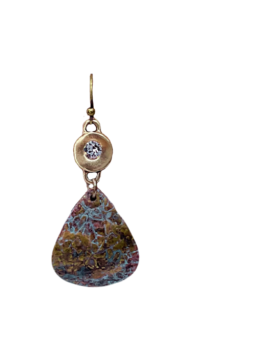 Patina And Swarovski Crystal Earrings