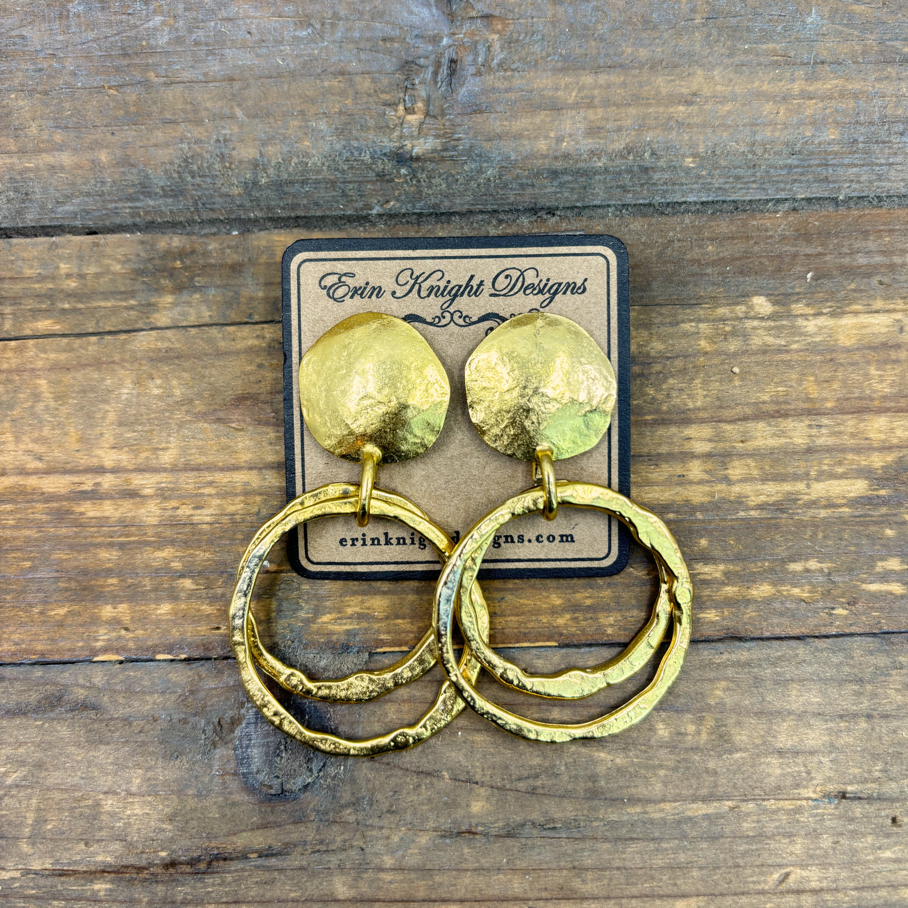 Vintage Gold Plated Circle & Hoop Earrings