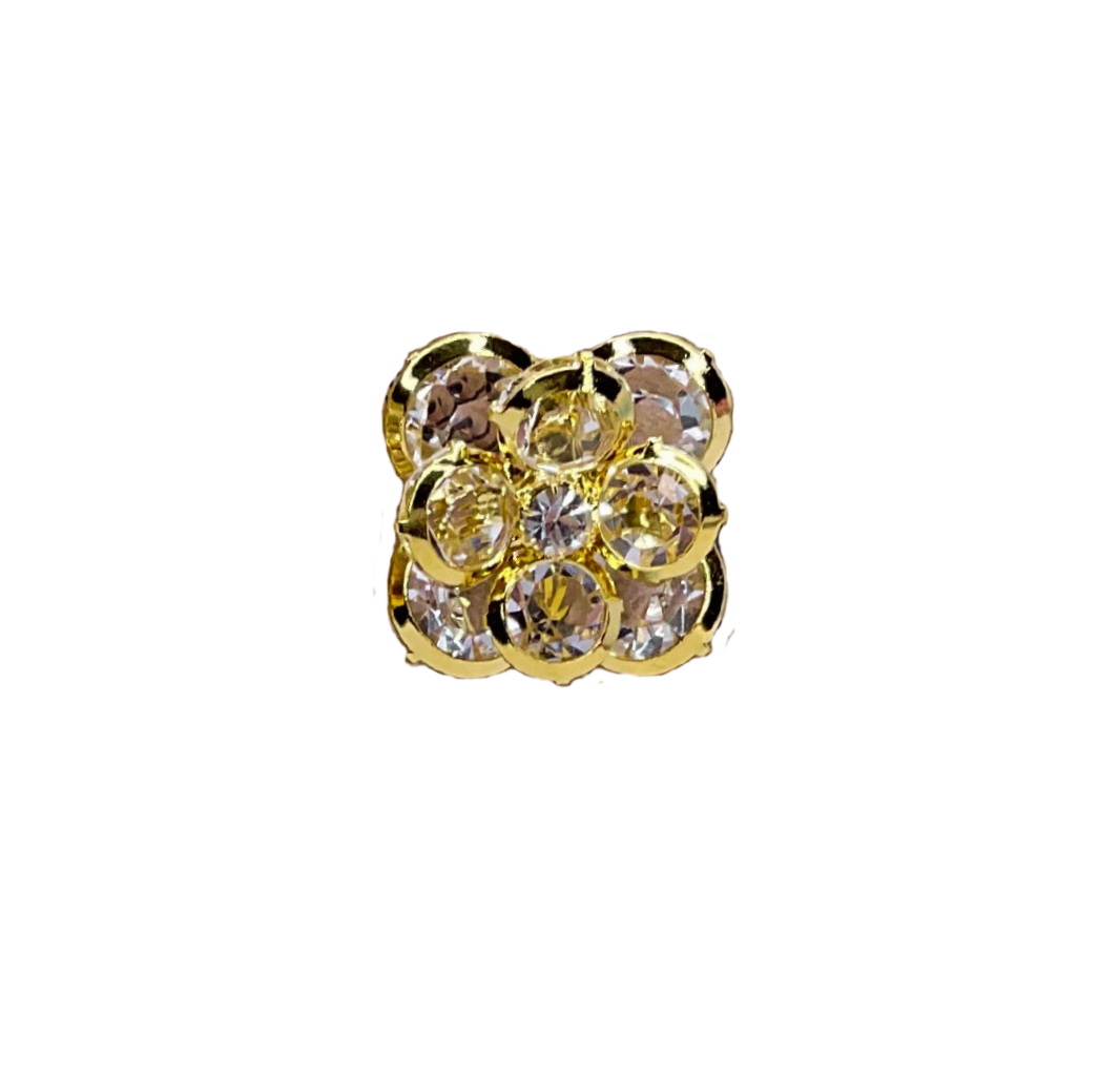 Vintage Czech Crystal Flower Earrings
