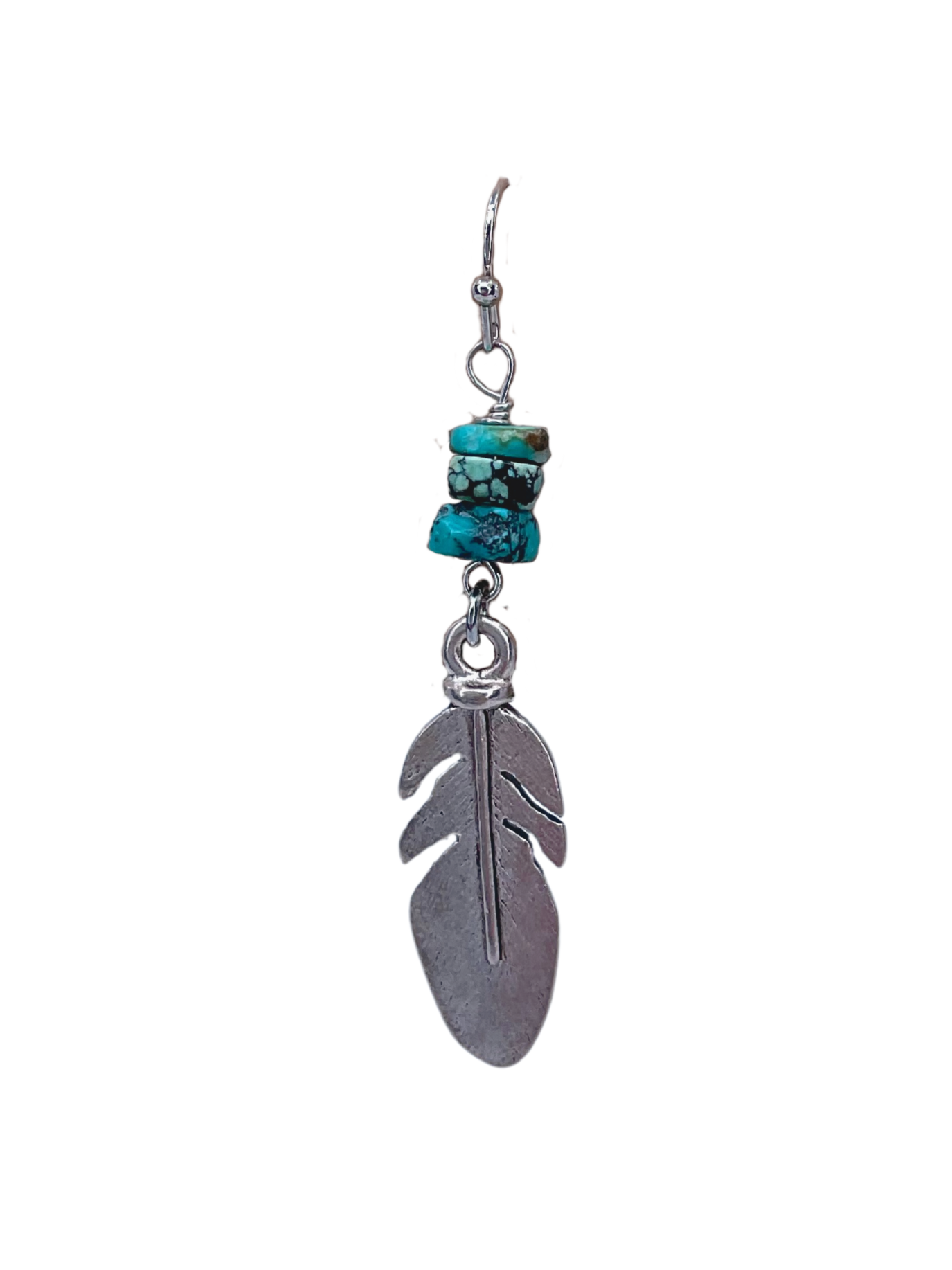 Turquoise and Feather Earrings