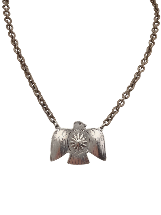 Vintage Sterling Plated Chain with Vintage Reproduction Thunderbird