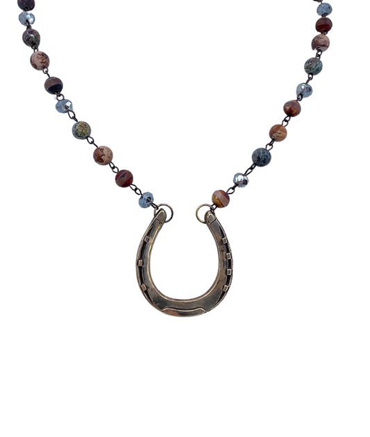 Vintage Rosary Chain with Vintage Large Horseshoe Pendant