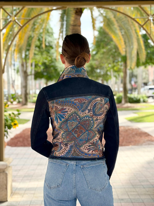 The Dark Denim Jacket / Bohemian Paisley