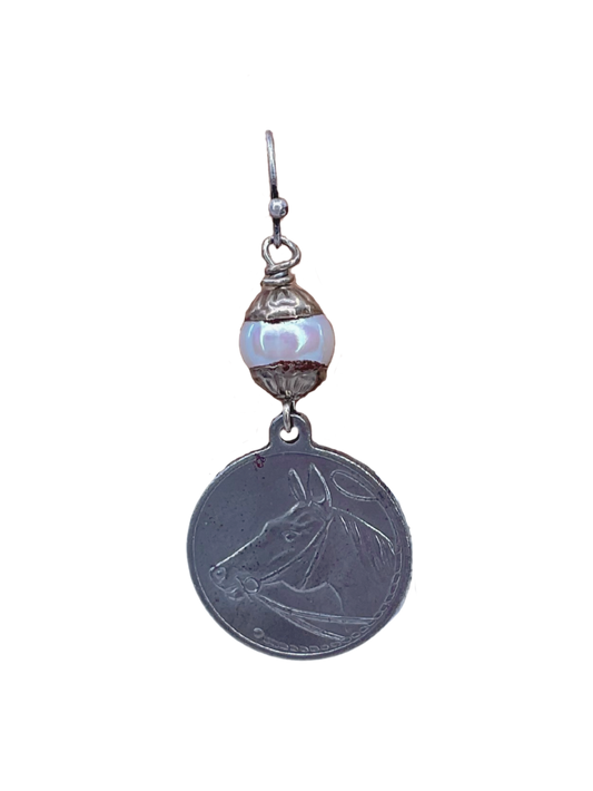 Vintage Horse Coin Earrings