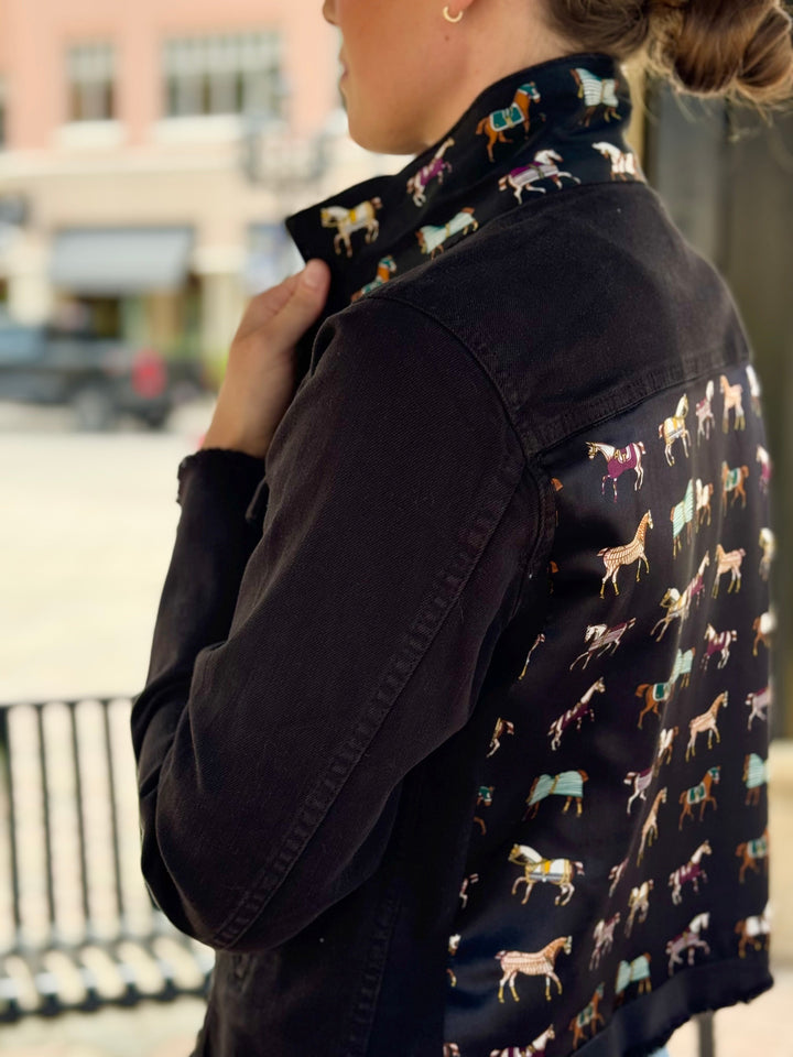 The Black Denim Jacket / Equine Elegance / Jet Black