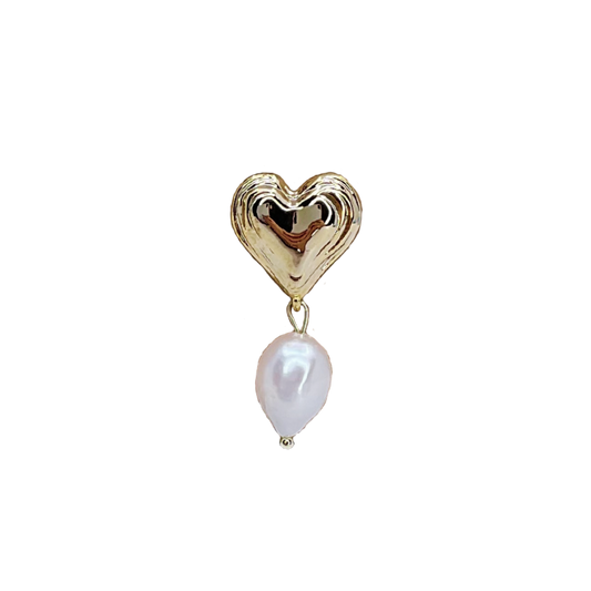 Heart and Pearl Earrings