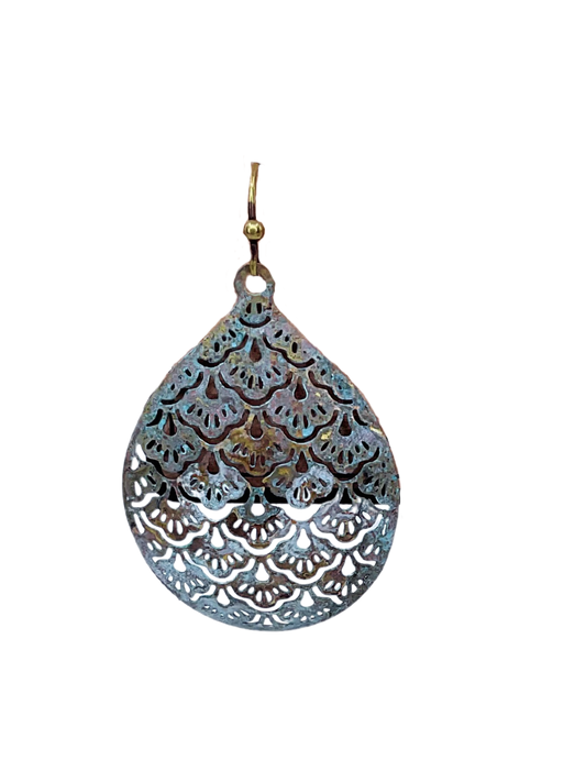 Patina Stamped Earrings