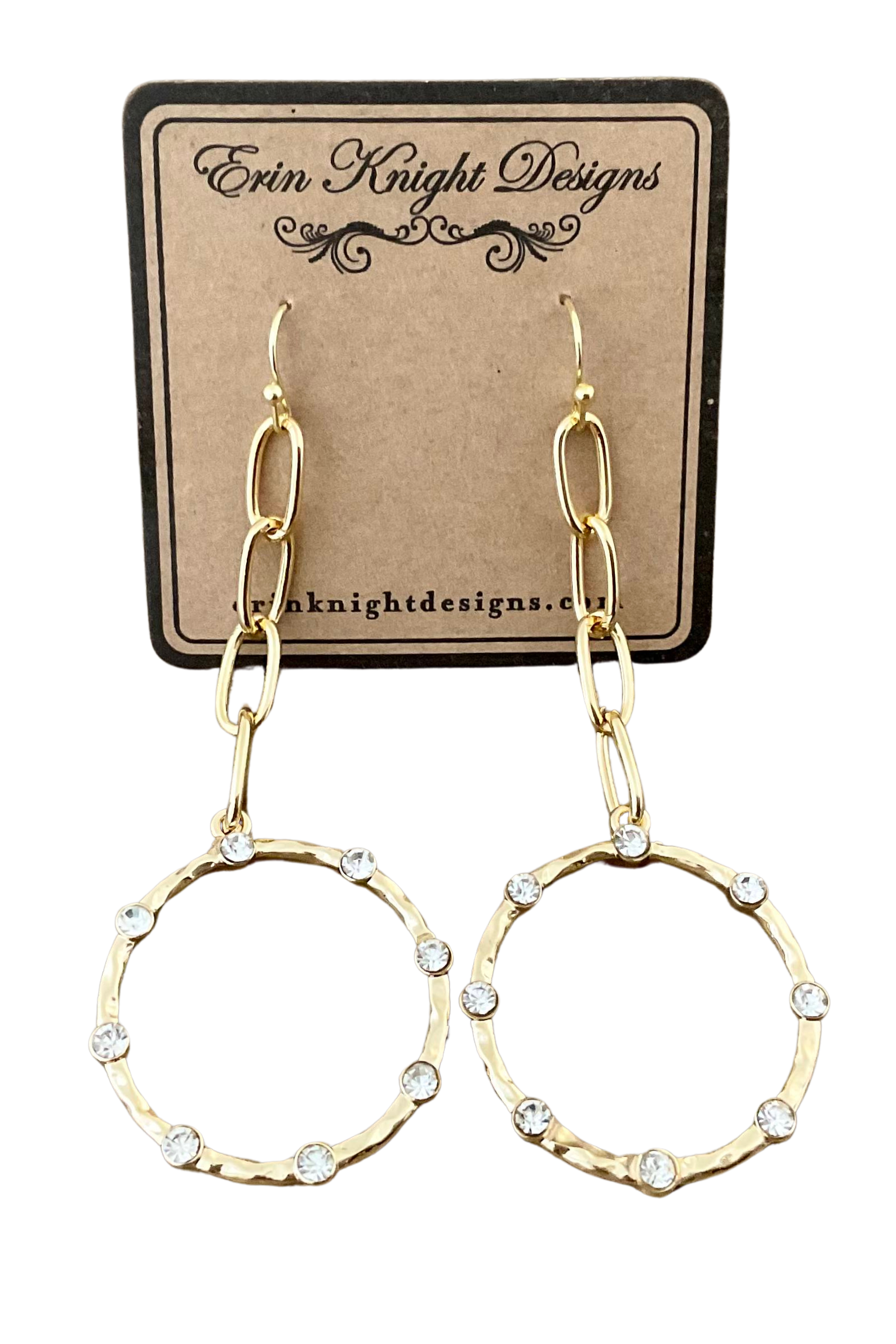 Vintage Gold Plated and Crystal Dangle Earrings