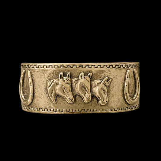 Vintage Gold Plated Reproduction Horse Cuff