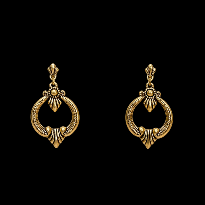 Vintage Reproduction Gold Plated Dangle Earrings