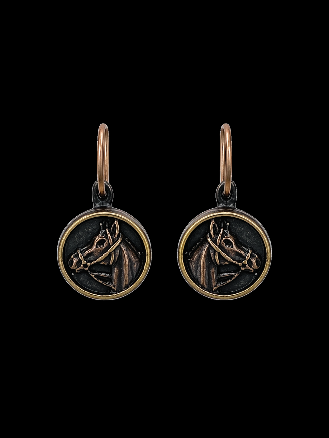 Brass Horse Earrings