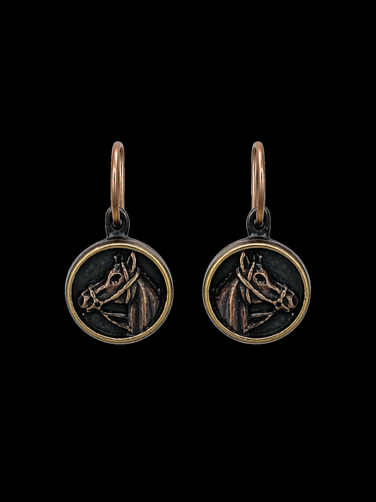 Brass Horse Earrings