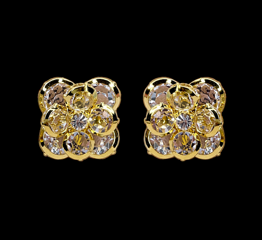 Vintage Czech Crystal Flower Earrings