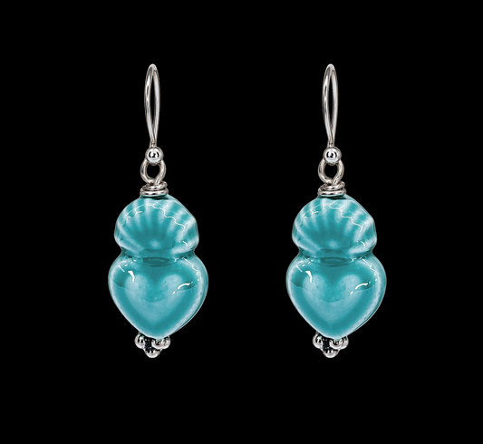 Turquoise Ex Voto Heart Earrings