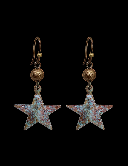 Patina Star Earrings