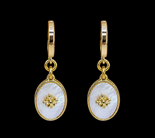 Oval Mother of Pearl earrings