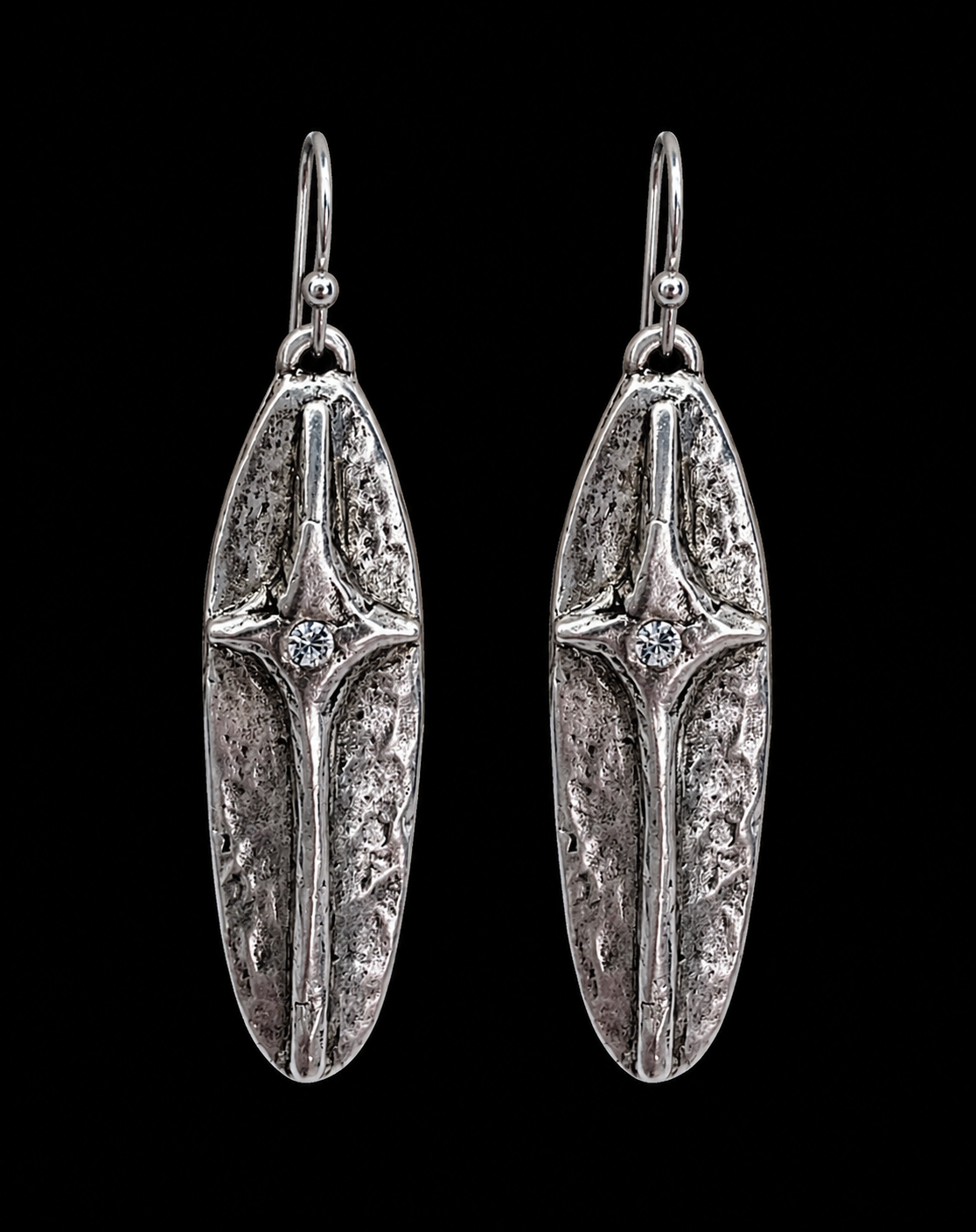 Elongated Cross Earrings