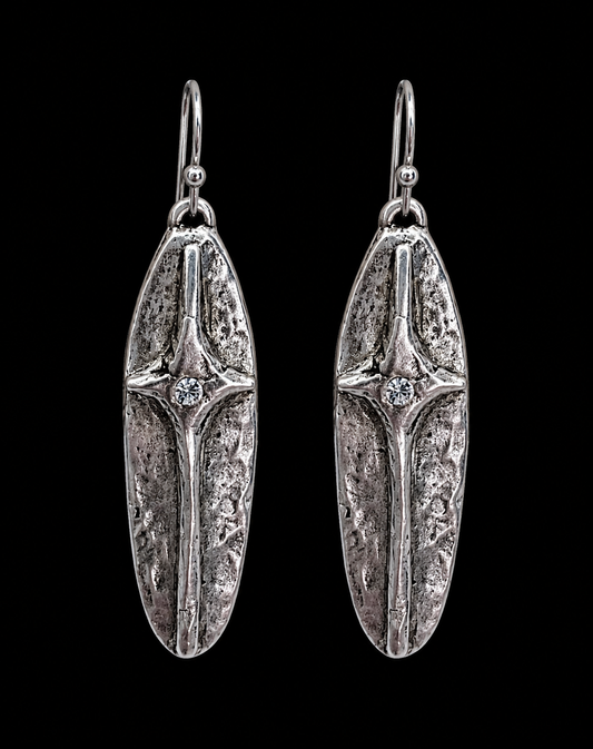 Elongated Cross Earrings