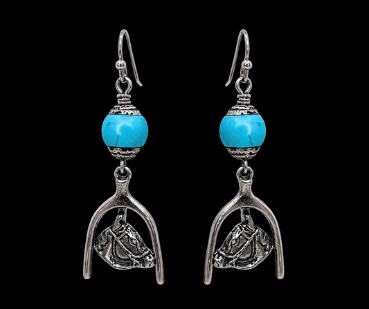 Turquoise Horse Earrings