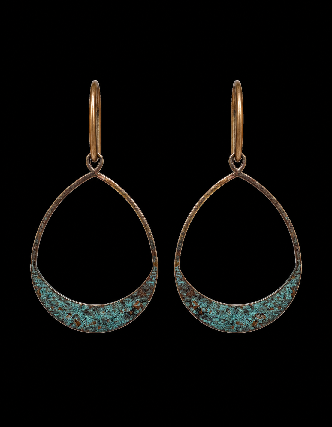 Patina Teardrop Hoop Earrings