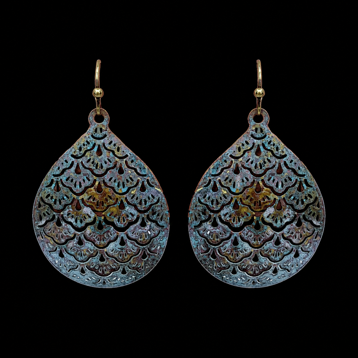 Patina Stamped Earrings