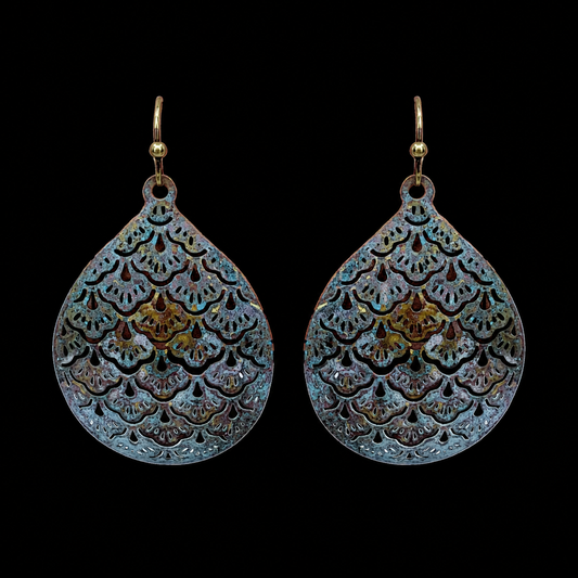 Patina Stamped Earrings