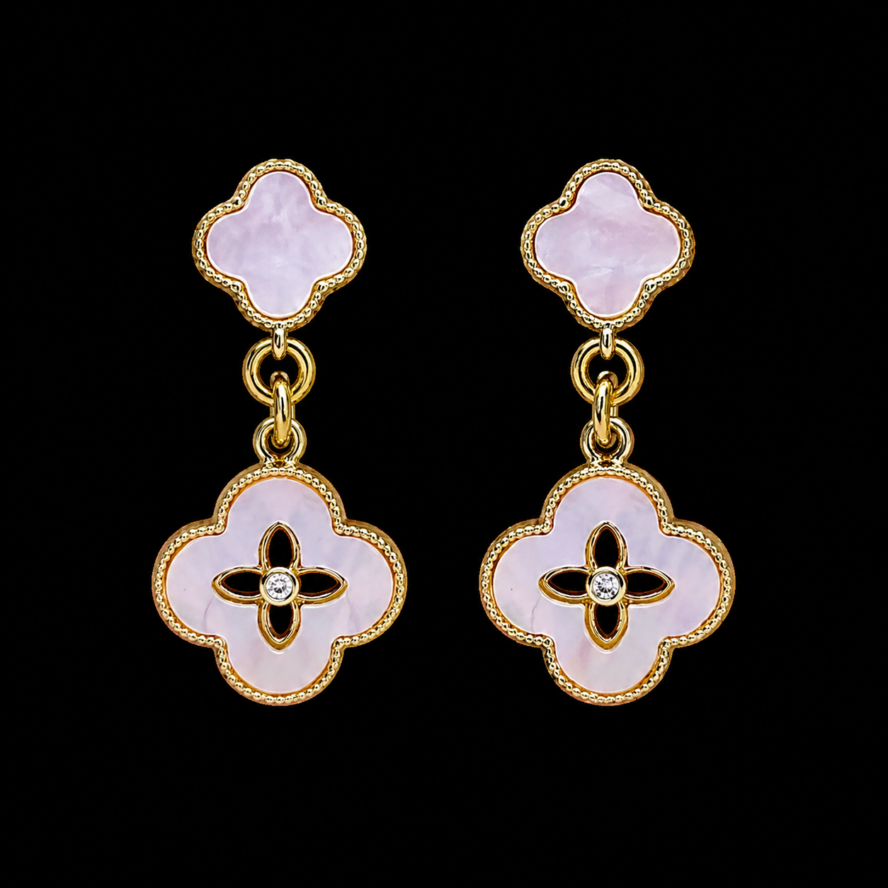 Mother of Pearl Clover Earrings
