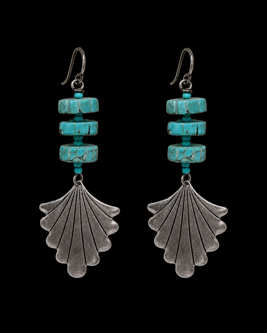 Vintage Czech Bead and Silvertone Earrings