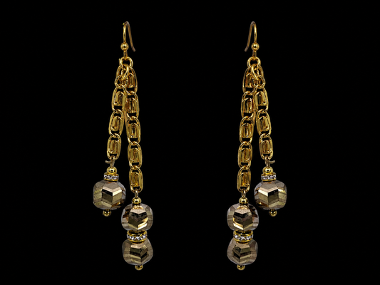 Gold Plated Bling Ball Drop Dangles