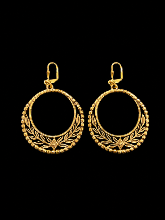 Repurposed Vintage Gold Plated Hoop Earrings
