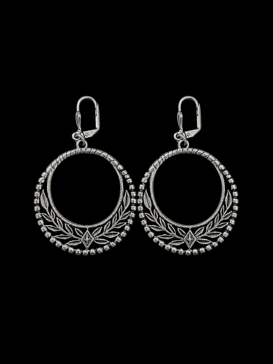 Repurposed Vintage Sterling Plated Hoop Earrings