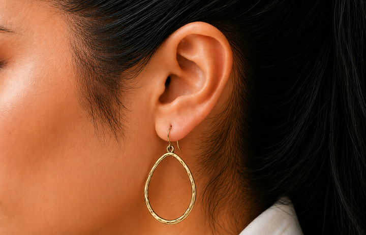 gold plated Repurposed teardrop earring
