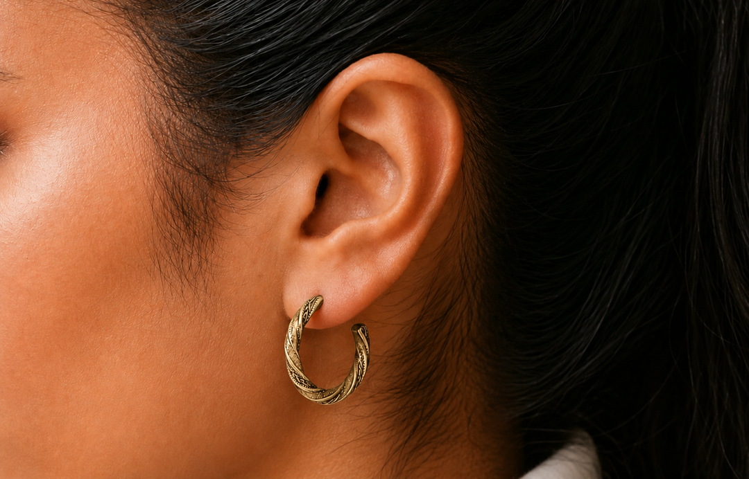 Small Gold Plated Vintage Hoop Earrings