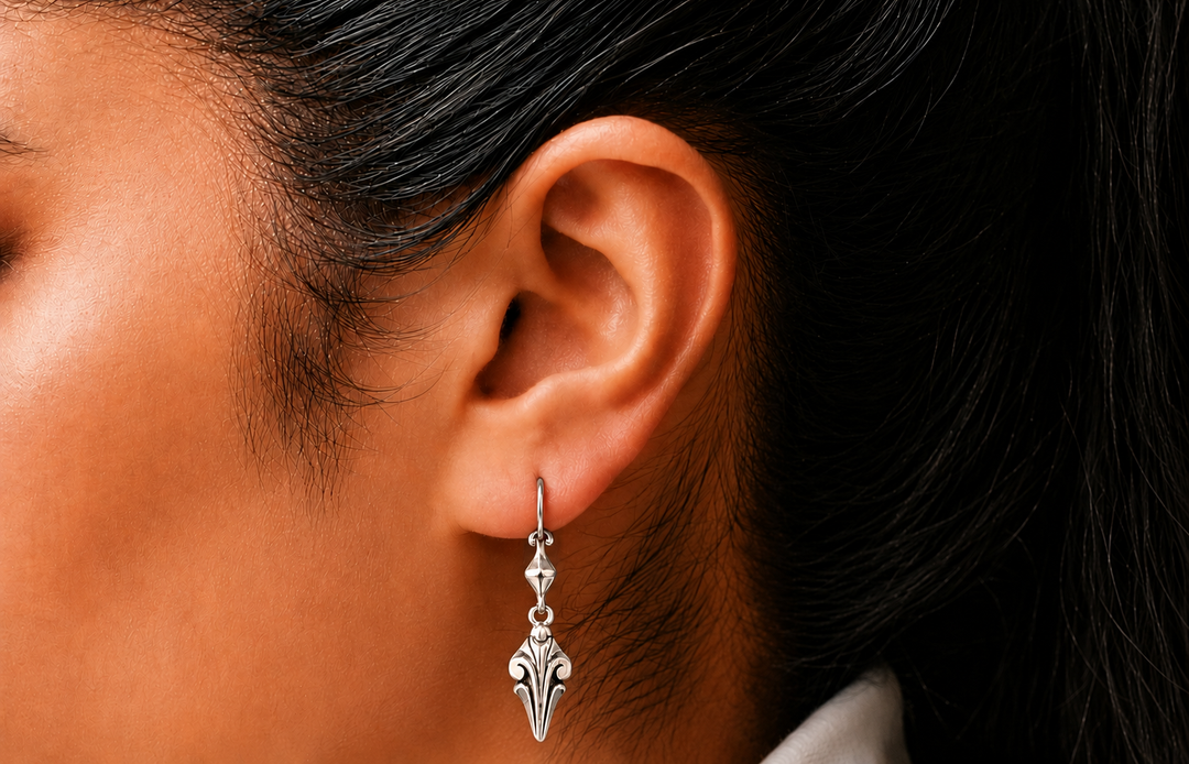 Vintage Reproduction Fleur de Lis Earrings