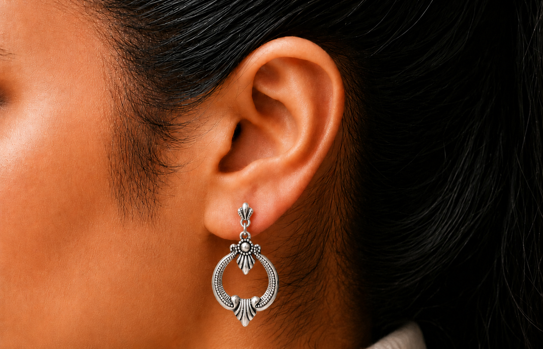 Vintage Reproduction Sterling Plated Dangle Earrings