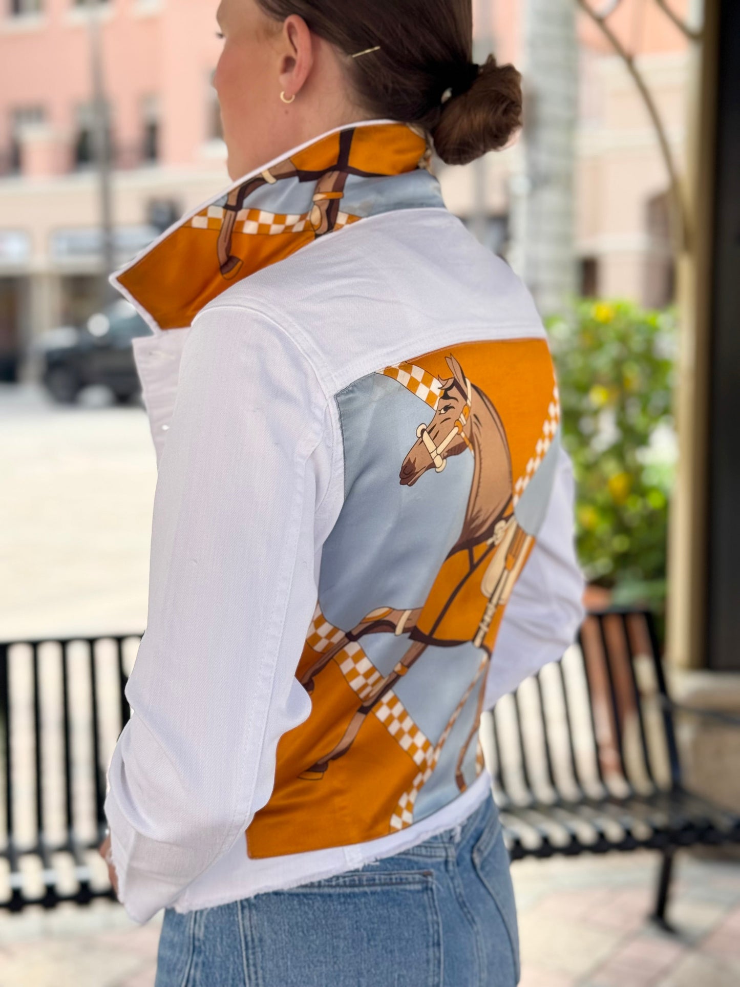 The White Denim Jacket / Silk & Saddle