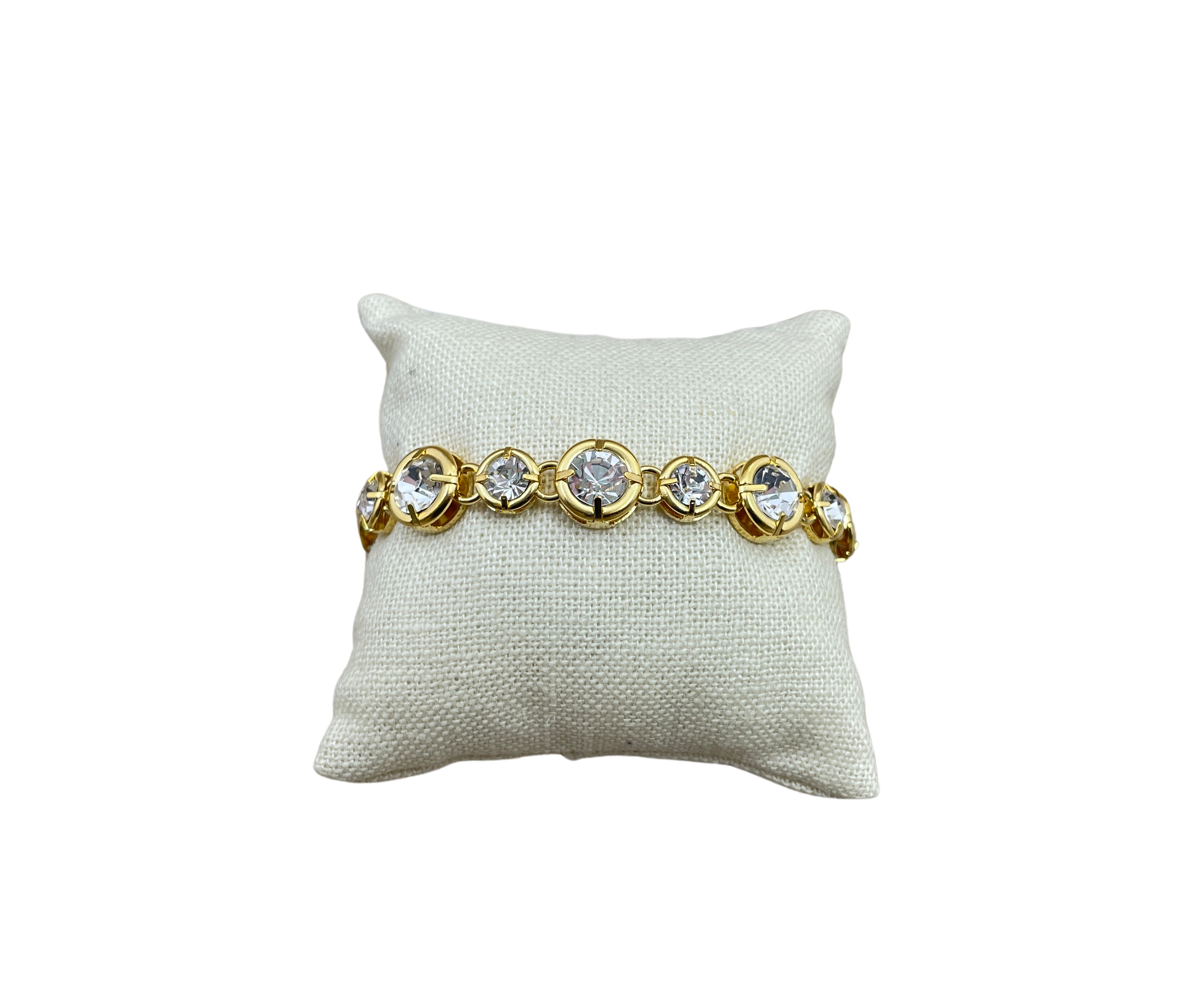 Gold Plated & Swarovski Crystal Bracelet 7.5
