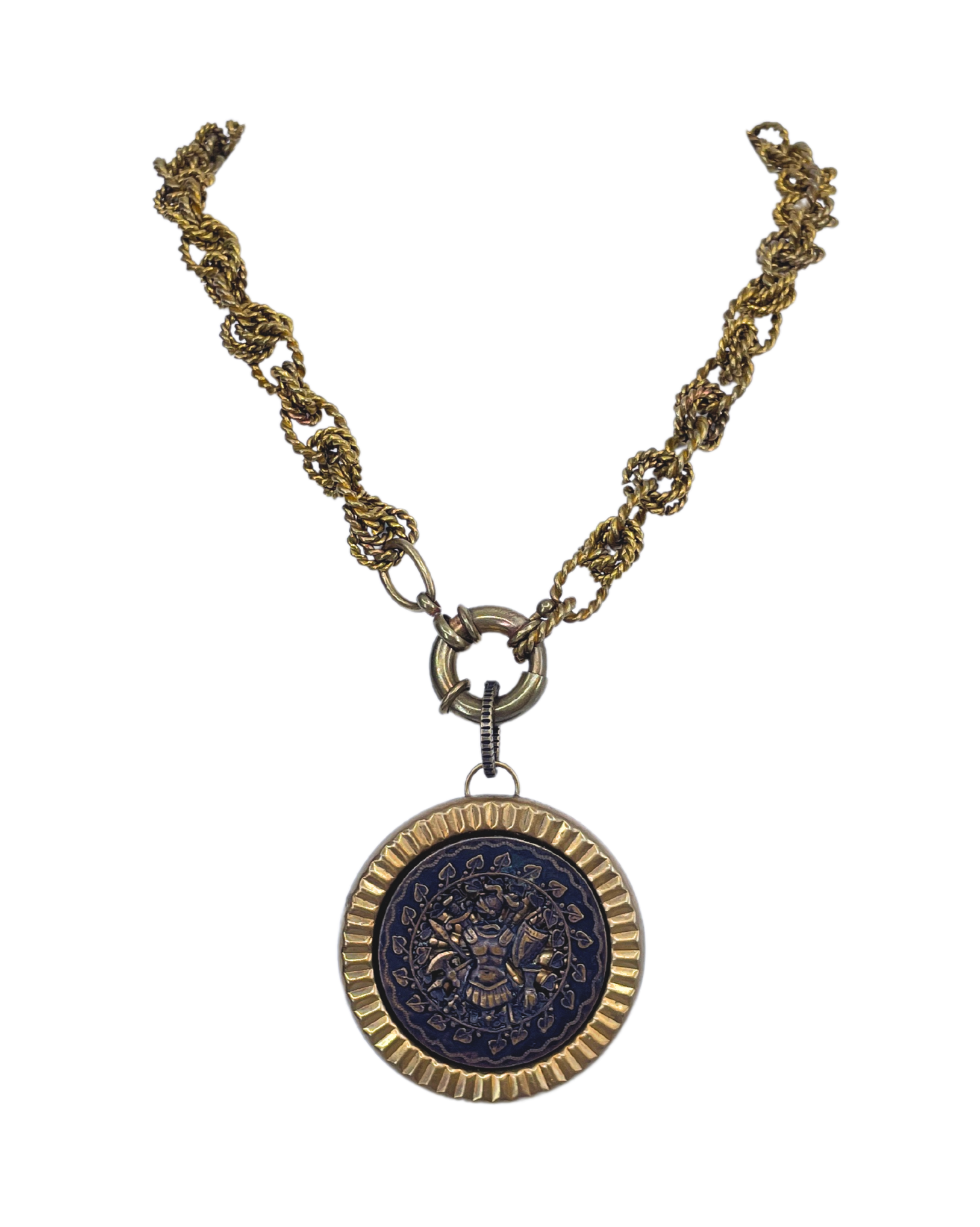 One-of-a-Kind Victorian Button Pendant Necklace