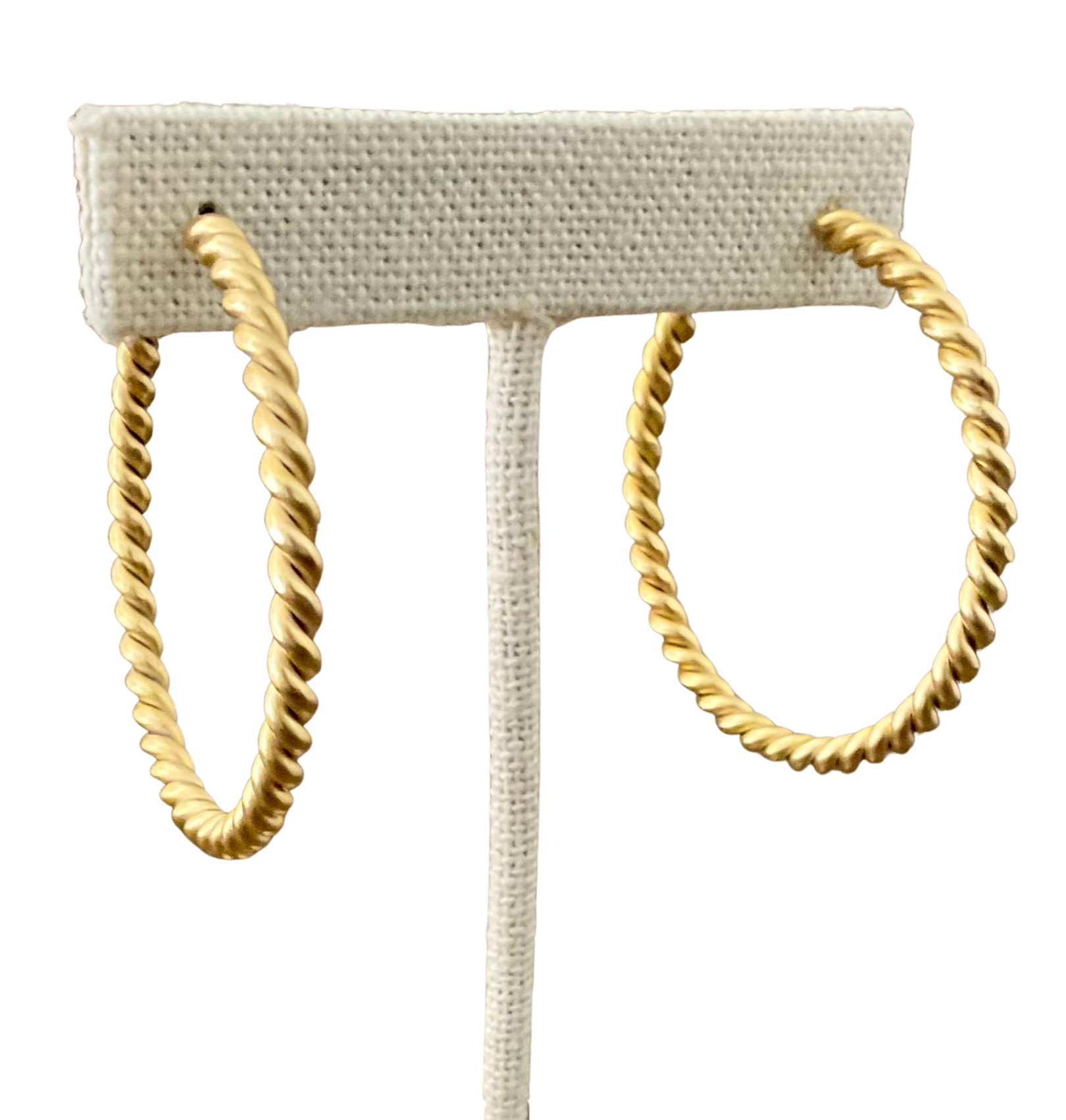 Gold Plated Vintage Rope Hoop Earrings