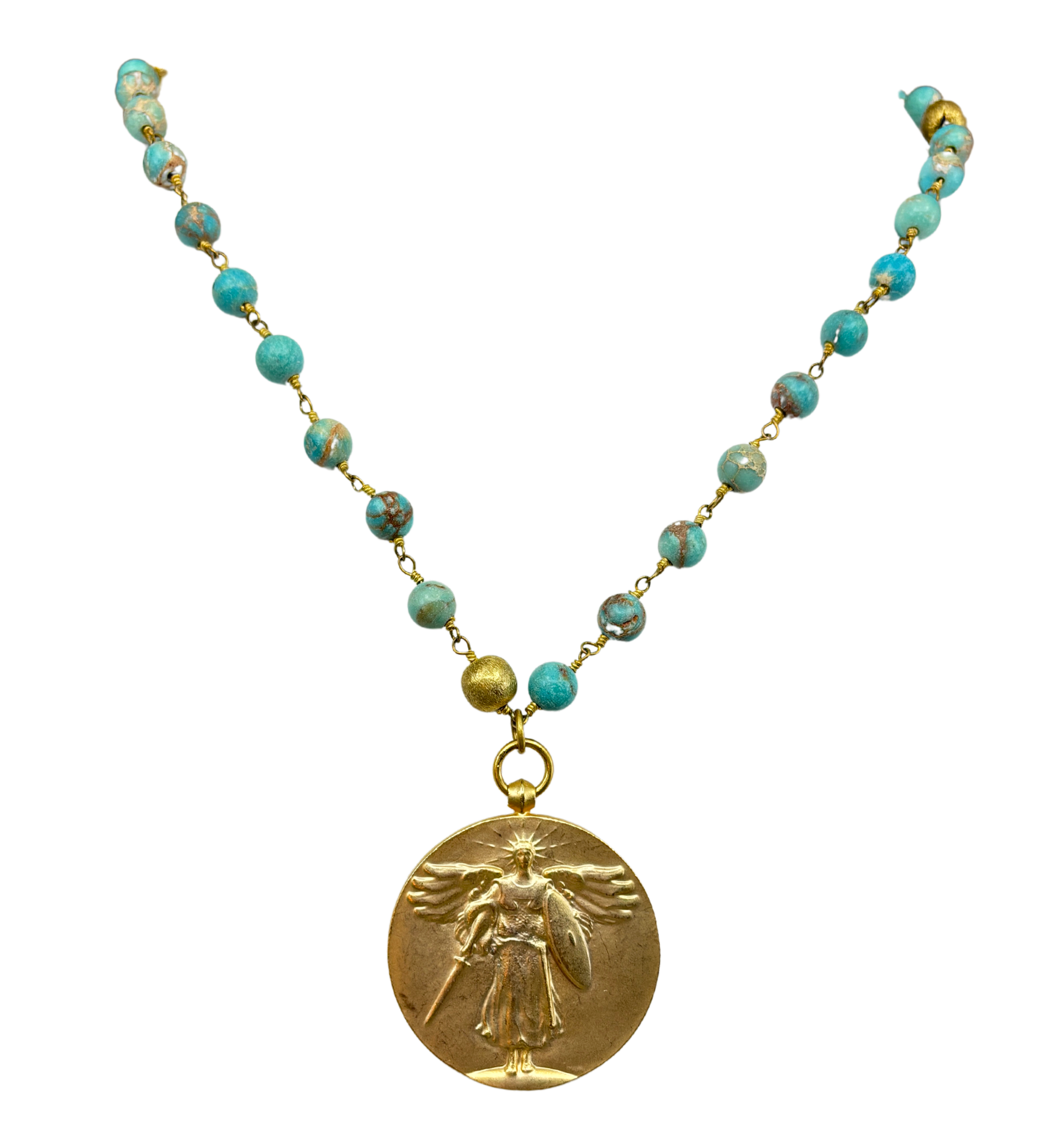 Reproduction Gold Plated Victory Medal Necklace
