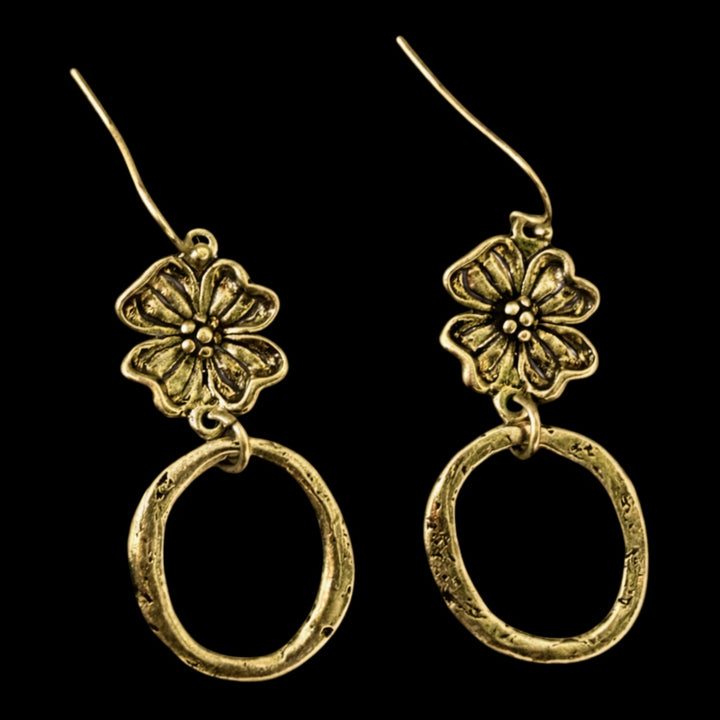 Vintage Reproduction Flower &amp; Hoop Earrings