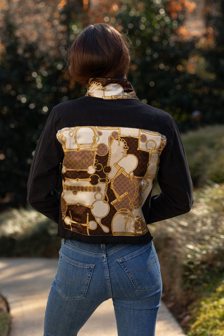 The Black Denim Jacket / Snaffle &amp; Chains