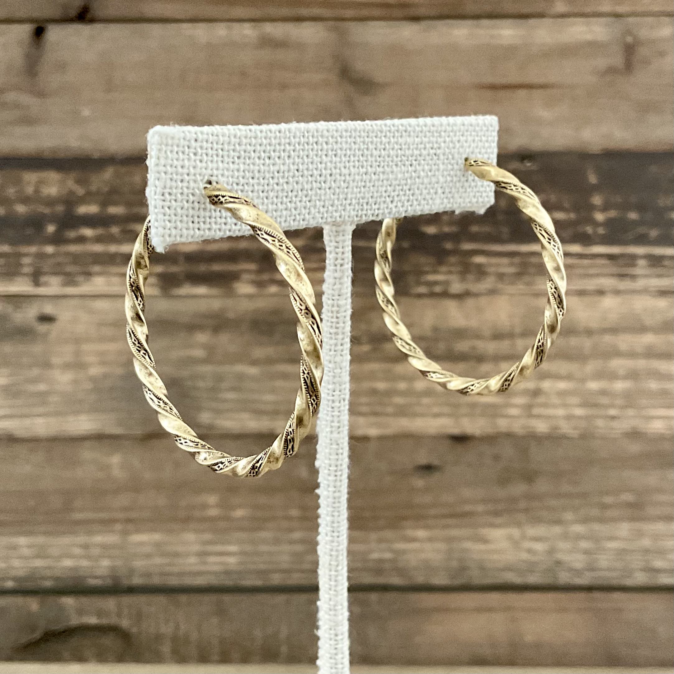 Large Gold Vintage Hoop Earrings