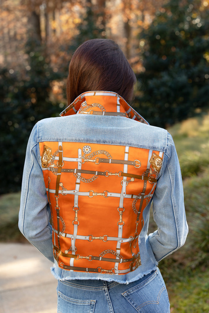 The Light Denim Jacket / Orange Straps
