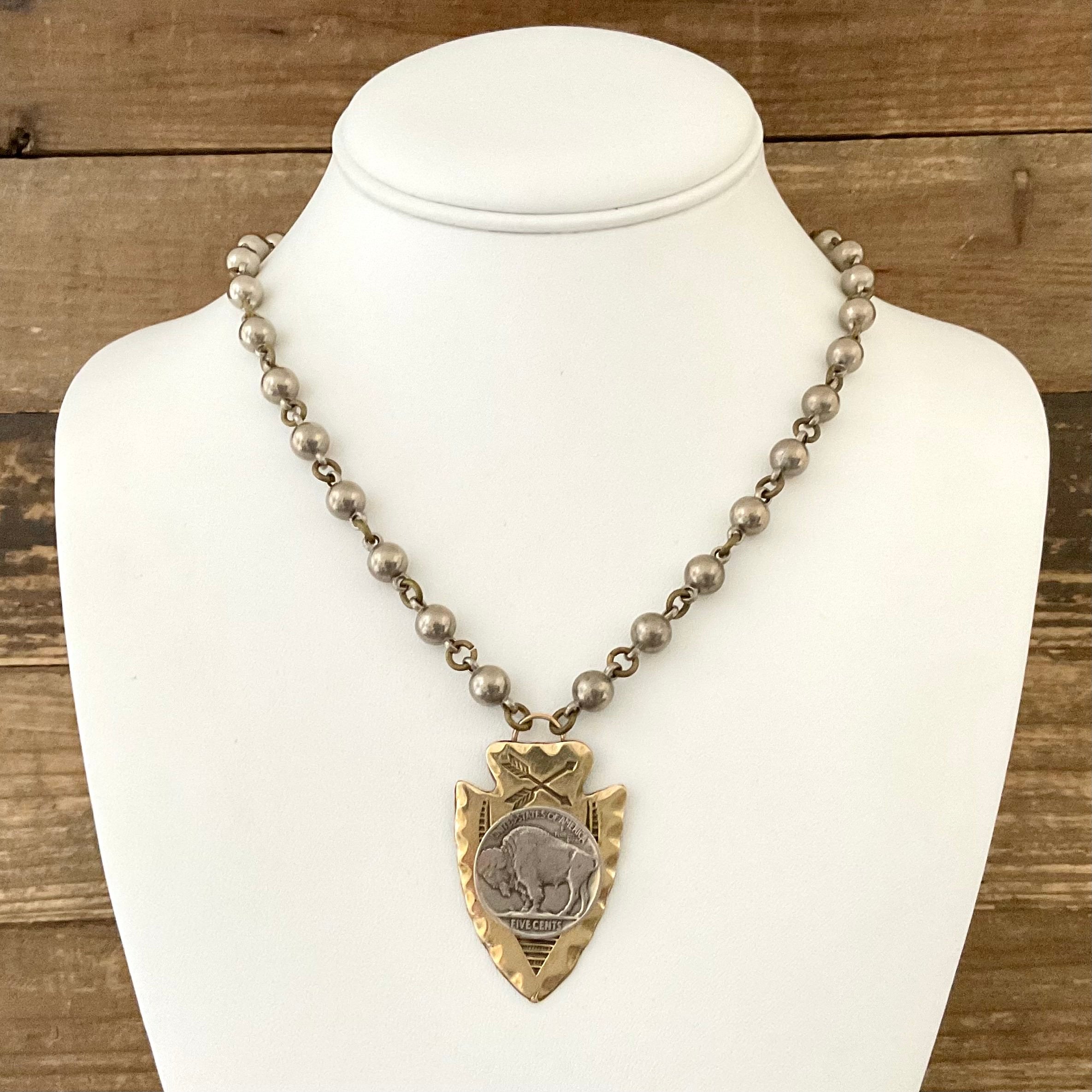Buffalo nickel arrowhead pendant sales