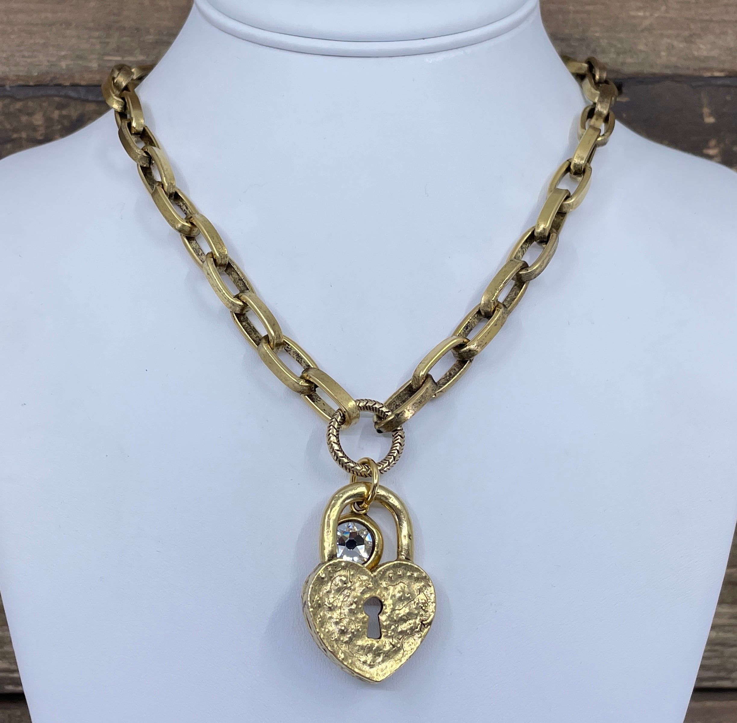 Gold and Silver lock necklace