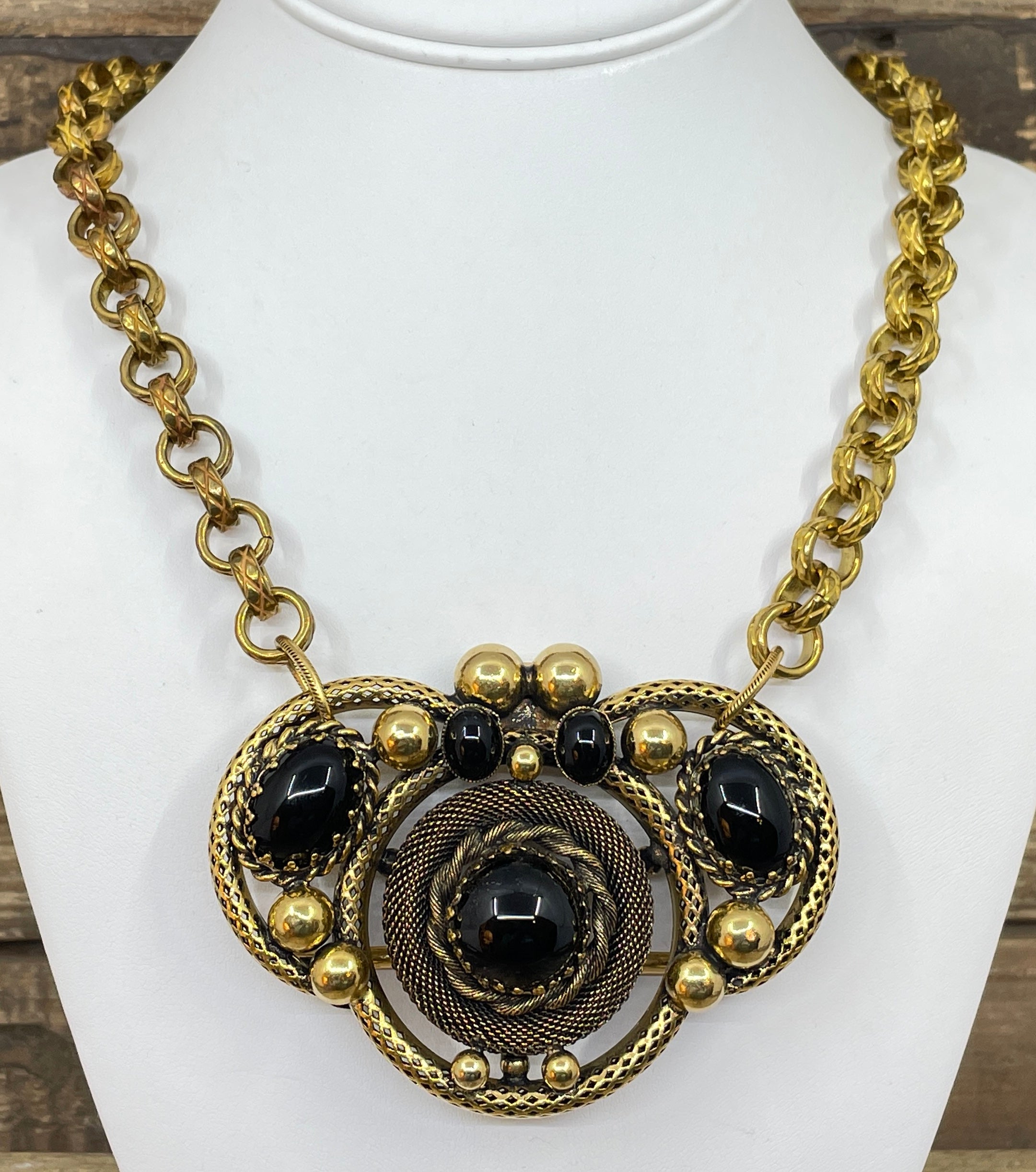 Vintage French Sash Buckle Necklace