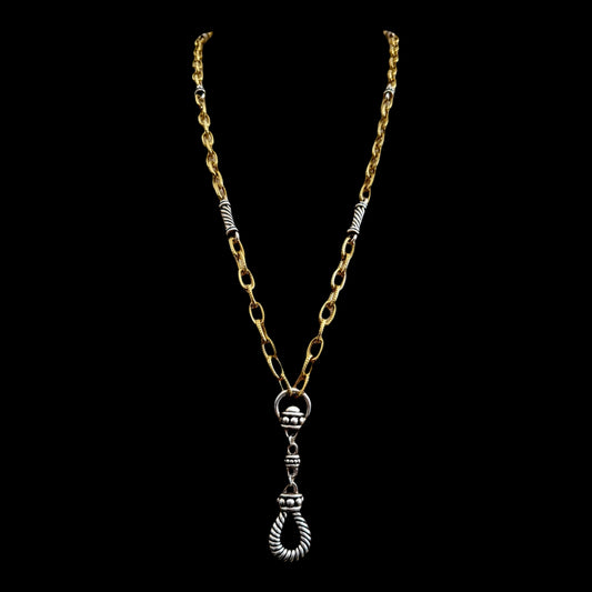 Mixed metal plated Reproduction Rope Necklace